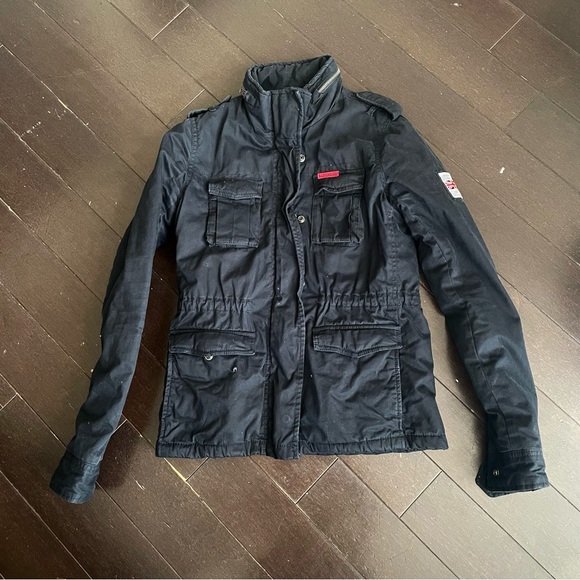 SUPERDRY Winter Rookie Military Jacket, black EUC, size XS - Picture 6 of 10